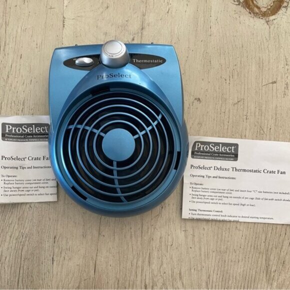 Pro Select Blue Quiet Battery Cool Pup Crate Fan - Picture 7 of 12